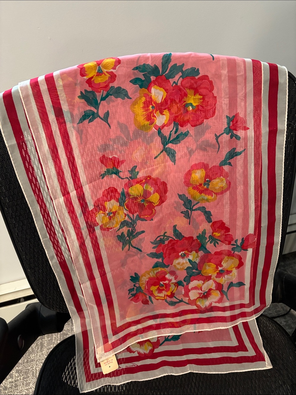 Floral silk scarf